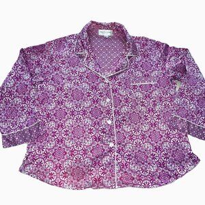 Grandmillennial Boho Americana Ms Elaine Petite PJ Set Burgundy/White Women PL